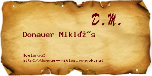 Donauer Miklós névjegykártya
